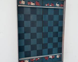 Antique Hand Painted Farmhouse Checker Board