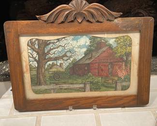 'The Village Smithy', Framed Art by B. Ferguson, 1950s