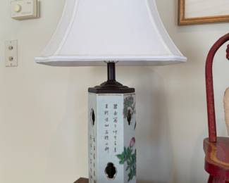 Vintage Chinese Porcelain Hat Stand Lamp