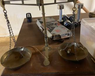 Antique brass scale