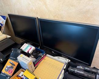 computer monitors; office supplies and equipment