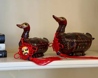 Hand Painted Duck Trinket Boxes