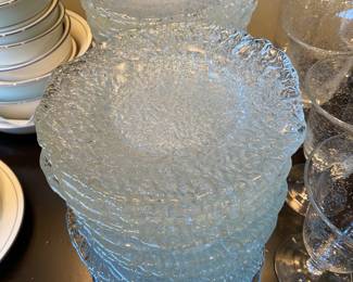 Pukeberg textured art glass plates