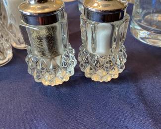 Indiana glass diamond point salt & pepper shakers