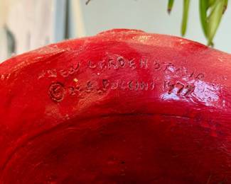 1972 Puccini Red Clown Boot Pottery Planter