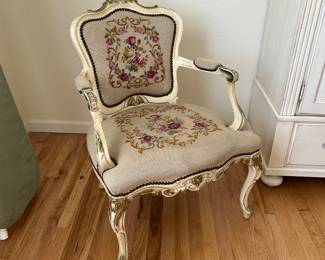 Needle point chair, has some stains