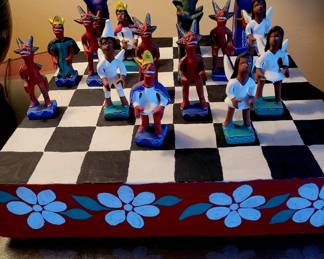 Mexican folk art chess set