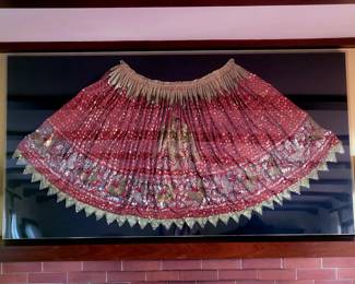 Antique hand sewn/ beaded Festival skirt. (Mexican eagle image in center