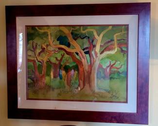 Large full sheet original Milford Zornes watercolor painting 1908-2008. Noted California National Academy artist