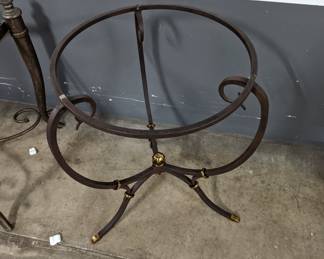 Round Metal End Table with Glass top