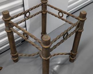 Square Metal End Table with Glass top