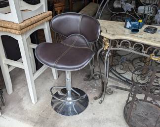 Pair of White Painted Wood Bar Stools with Rush Seats