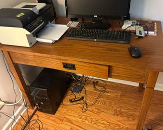 computer desk with printer