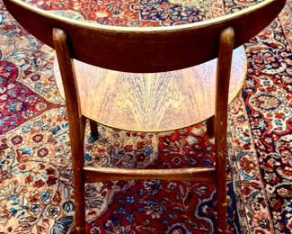 True Mid-Century Modern Desk with 3 Drawers from the 50's or 60's.  Desk chair is from the same MCM era.  Great edition to you MCM Collection.