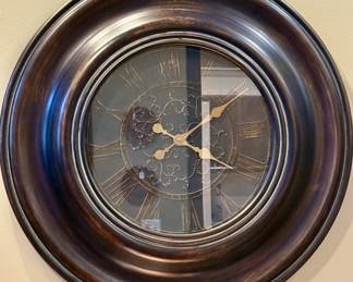 Very Unique Framed Wall Clock. Measures 35" Diameter