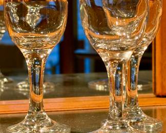 Set of 3 Gold Rimmed Wine Glasses