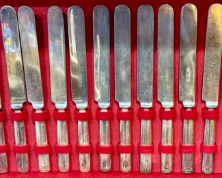 Nice and complete Set of 1883 Rogers Community Silver-Plated silverware with wood box.