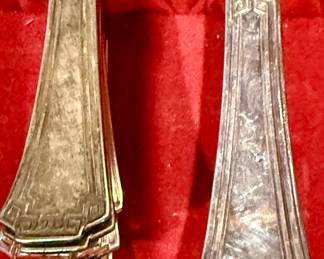 Nice and complete Set of 1883 Rogers Community Silver-Plated silverware with wood box.