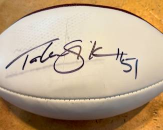 Taleo Sikes Signed NFL Football.  14 year veteran of the NFL