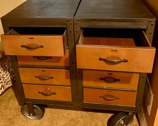 Another Artisan Made Industrial Modern File Cabinet on Wheels. Perfect for Tools, Art Supplies, Office Supplies Etc.  Could be used in Office, Garage or Tool Room.