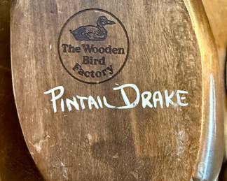 Pintail Drake from the Wooden Bird Factory by S. Hart 1980