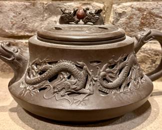 Very Cool Dragon Carved Teapot