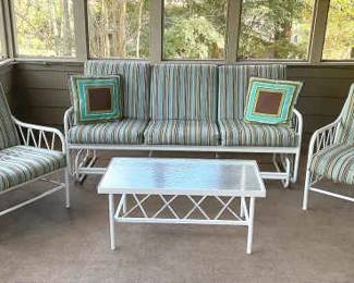 Striped Patio Set