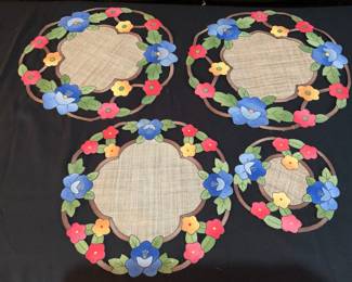 Woodland Hand Embroidered Doilies 