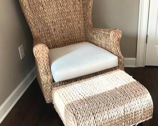 Wicker Chair Ottoman 