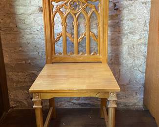 Robert Smith maple cathedral back chairs. tree trunk motif. solid and gorgeous