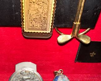 Money Clips & Lapis Pendant