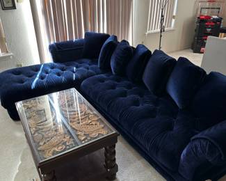 Vintage Levitz Velvet Platform Sectional