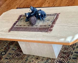 Lacqured, Travertine? 1980's Fine Furnishings Coffee/Cocktail table