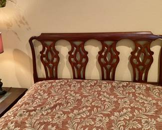 Chippendale Queen size Cherry Wood/Mahogany? Headboard, not including mattress.