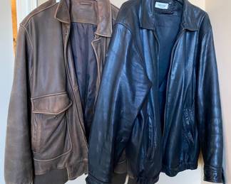 XL Roundtree York Brown Leather Jacket, and Joseph & Feiss 2xLT BROWN ONE SOLD!!