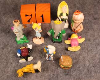 Lot 71: $4.  Group of 10 figurines - rubber and plastic