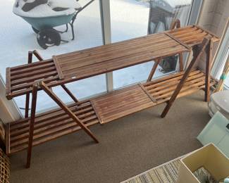Wood plant stand.