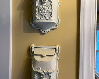 Vintage metal mailboxes.