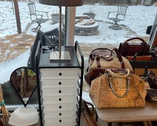 Quality handbags, lighting, home decor, etc.