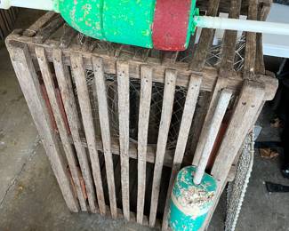 East Coast lobster trap; three bouys.
