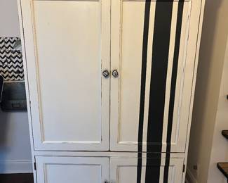 Custom painted vintage armoire with custom handles.