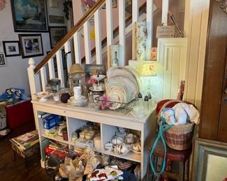 Much antique china, crystal