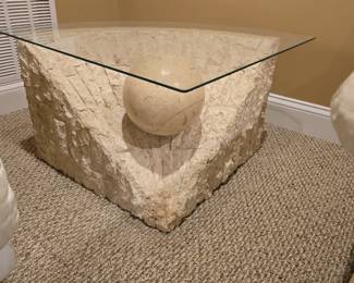 Stone & glass end table