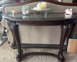 Console, coffee table, matching end tables