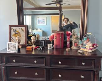 Vanity dresser, chest of drawers and two matching bedside tables