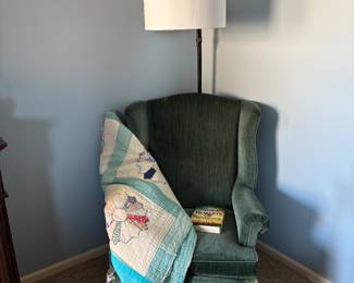 Green velvet chair