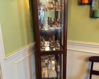 One of several lighted display cabinets. 
