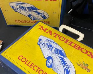 Vintage 1966 Matchbox Collectors cases & filled with metal cars. 
