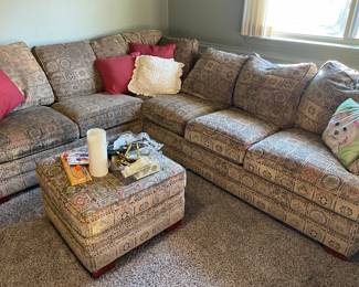 Lovely sectional and ottoman