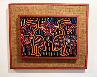 Framed Mola folk art